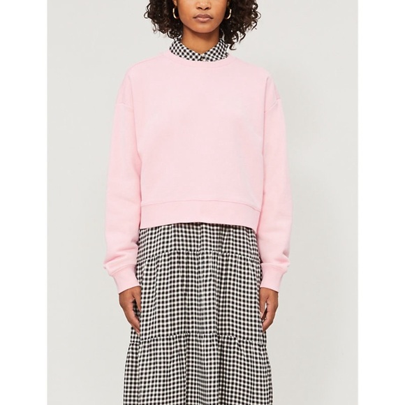 Ninety Percent Pink Sweatshirt Boxy Oversized Athleisure Organic Cotton Pullover - Picture 4 of 10